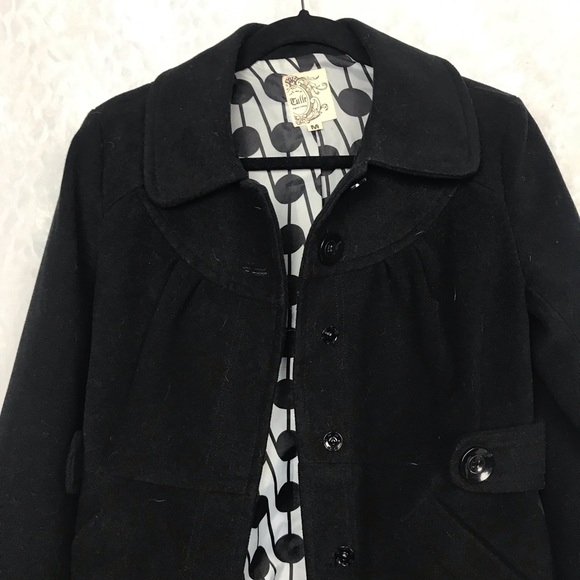 Anthropologie Tulle black blazer coat lined medium - Picture 2 of 5